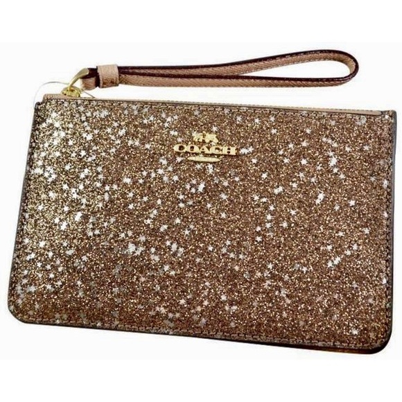 gold glitter wristlet
